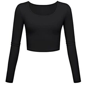 Cotton Candy Long Sleeve Scoop Neck Crop Top